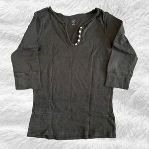 GAP 3/4 sleeve shirt, black, Medium